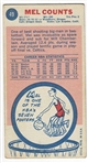 1969 Topps Basketball #49 Mel Counts - Los Angeles Lakers RC